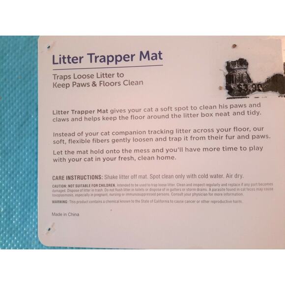 New Cat Litter Floor Matt Paw Print Blue Dog Pet Food Bowl Textured Flexible - Picture 6 of 6